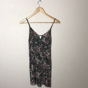 Olive green floral sundress